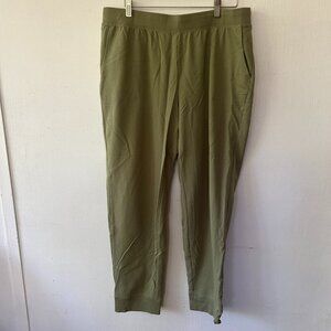 D&Co Joggers Womens Large Green Pockets Elastic Waist Lounge Pants Cozy